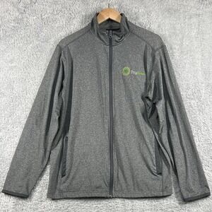 Trulieve Jacket Mens Large Gray Full Zip Athletic Dispensary Long Sleeve Logo